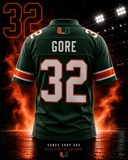Frank Gore #32 Miami Hurricanes Throwback Jersey back view