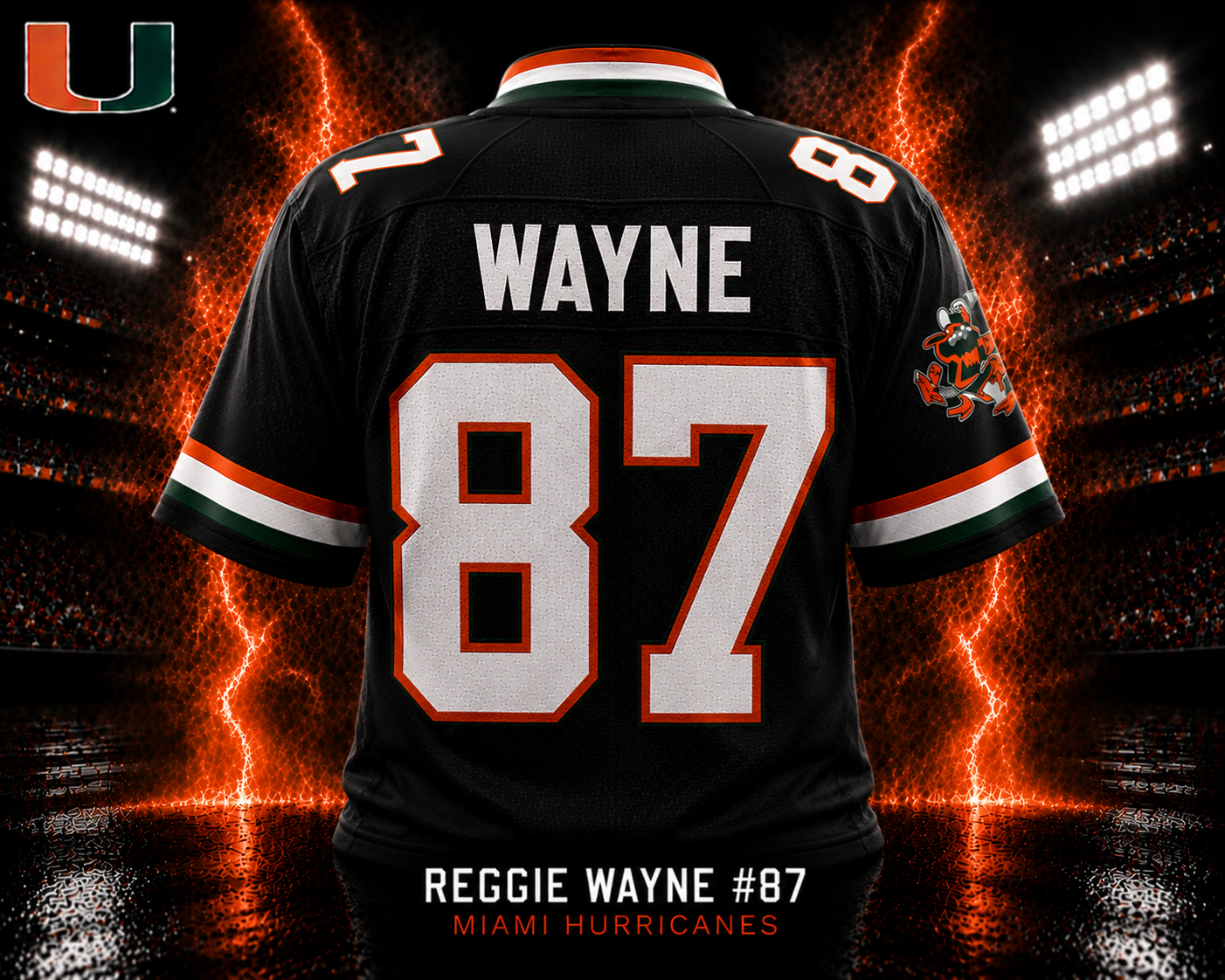 Reggie Wayne #87 Miami Hurricanes Throwback Jersey product image