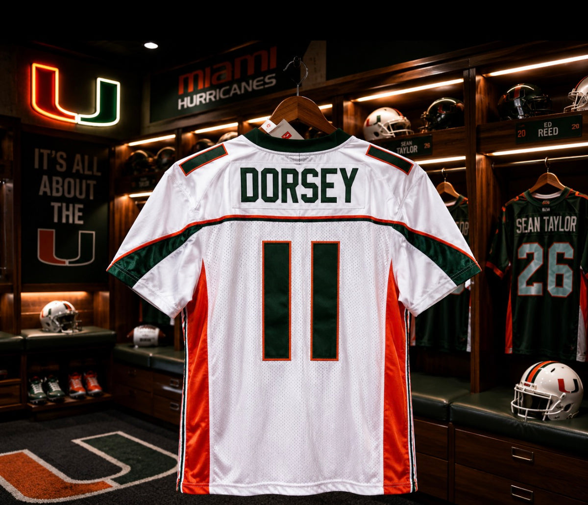 Ken Dorsey #11 Miami Hurricanes Throwback BCS 2001 Rose Bowl Championship