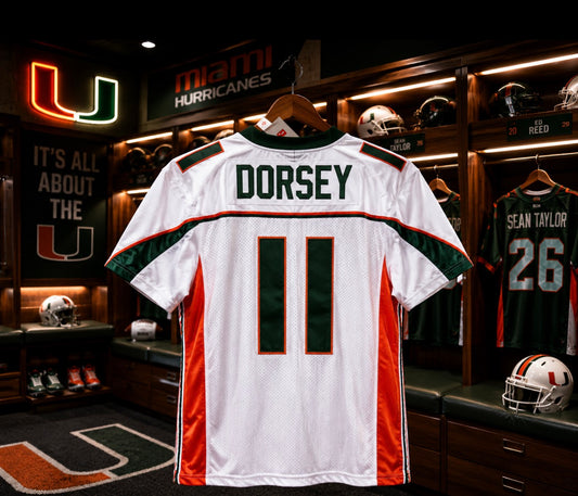 Ken Dorsey #11 Miami Hurricanes Throwback BCS 2001 Rose Bowl Championship