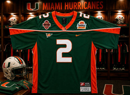 Willis McGahee #2 Miami Hurricanes Throwback 2002 Tostitos Bowl BCS