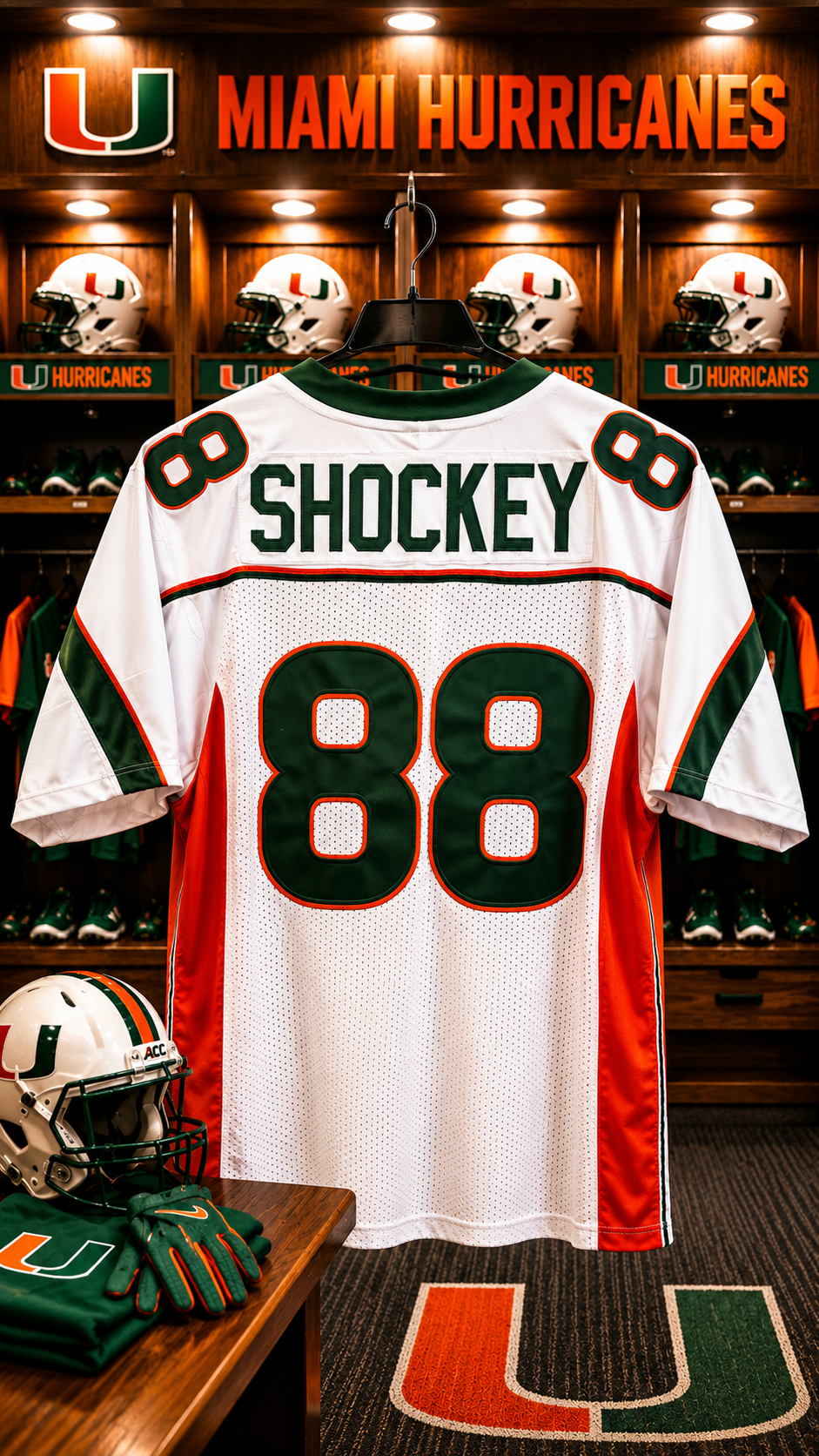 Jeremy Shockey #88 Miami Hurricanes Throwback Rose BOWL BCS 2001