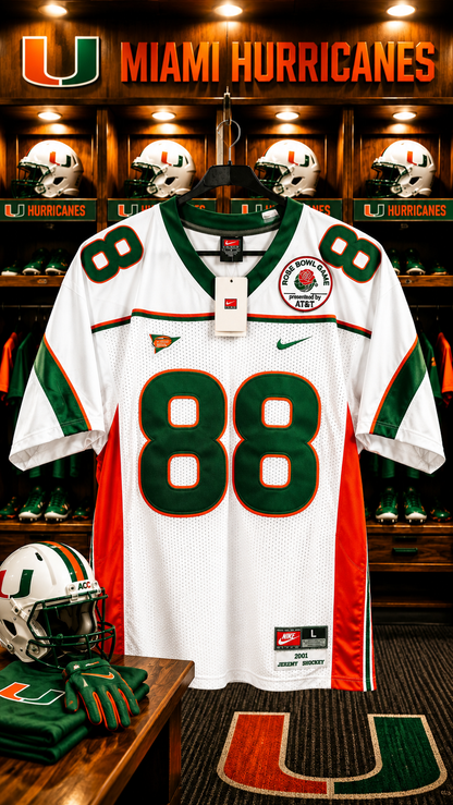 Jeremy Shockey #88 Miami Hurricanes Throwback Rose BOWL BCS 2001
