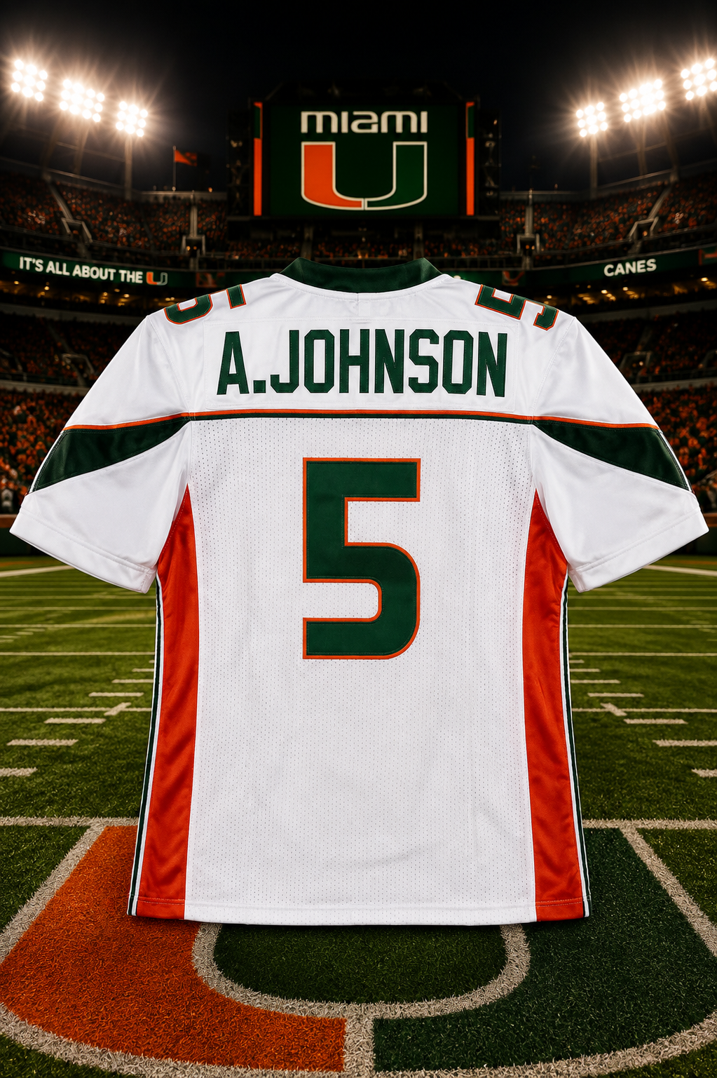 Andre Johnson #5 Miami Hurricanes Throwback Jersey BCS 2001 Rose Bowl