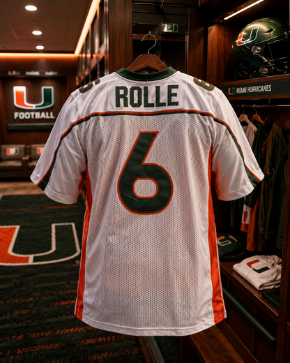 Antrel Rolle #6 Miami Hurricanes Throwback Jersey BCS 2001 Ch