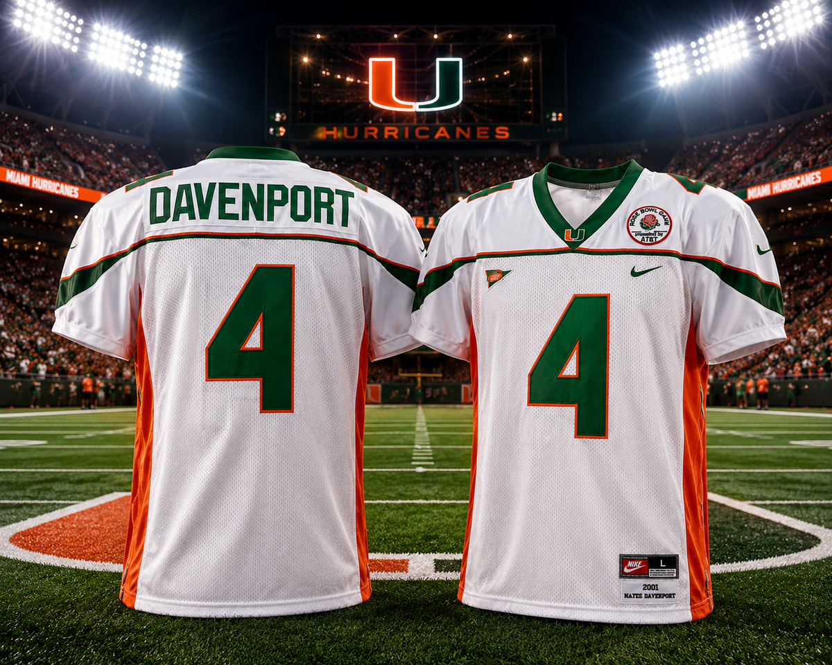Najeh Davenport #4 Miami Hurricanes Throwback Jersey