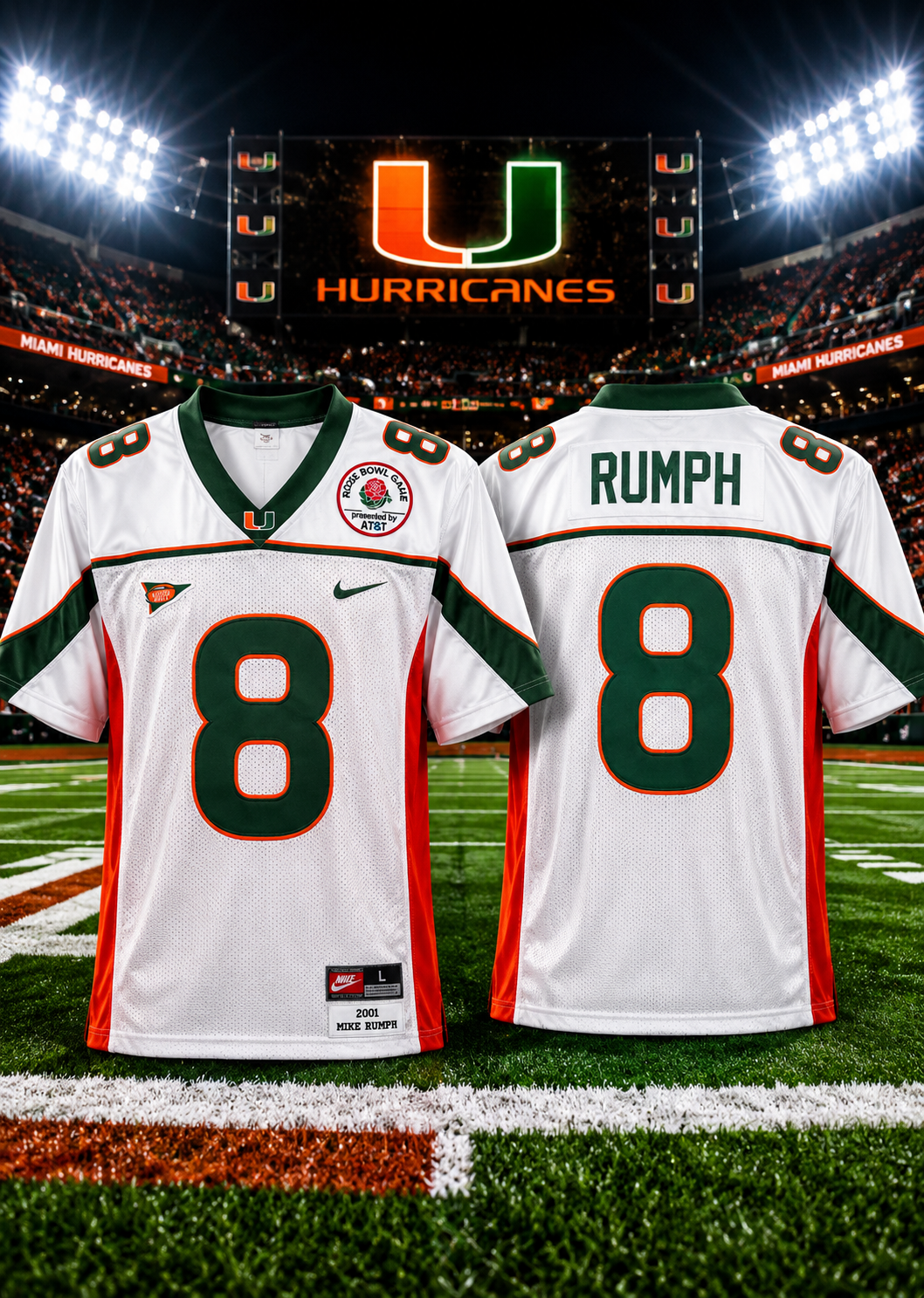 Mike Rumph #8 Miami Hurricanes Throwback Jersey