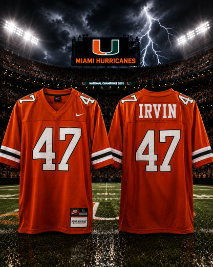 Michael Irvin #47 Miami Hurricanes Throwback Orange Jersey