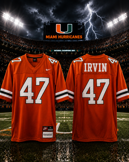 Michael Irvin #47 Miami Hurricanes Throwback Orange Jersey