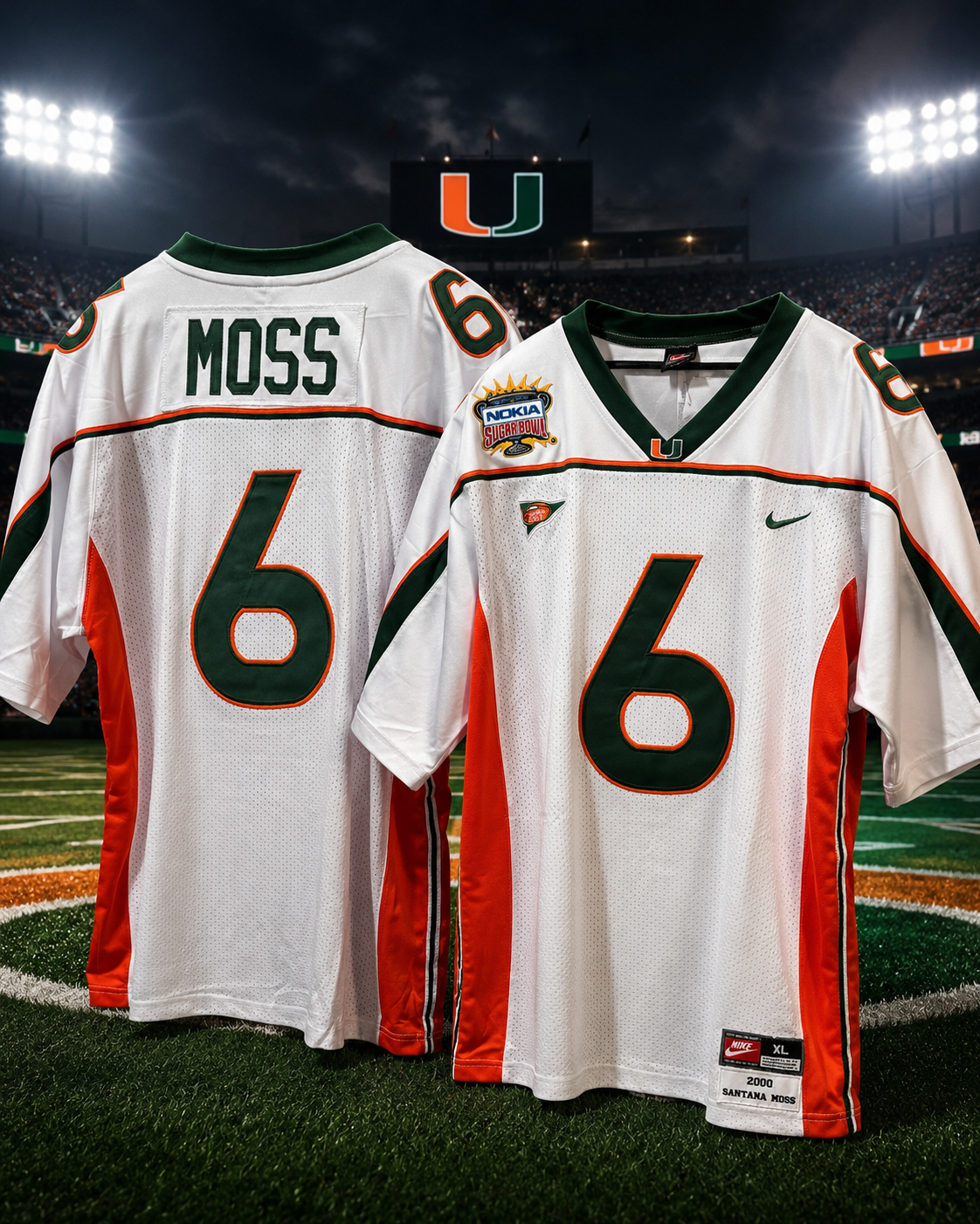 Santana Moss #6 Miami Hurricanes Throwback Jersey