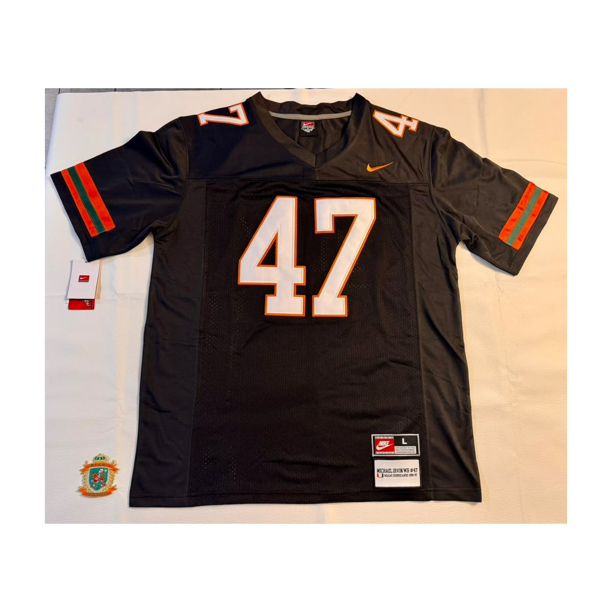 color-black | Michael Irvin black jersey front

