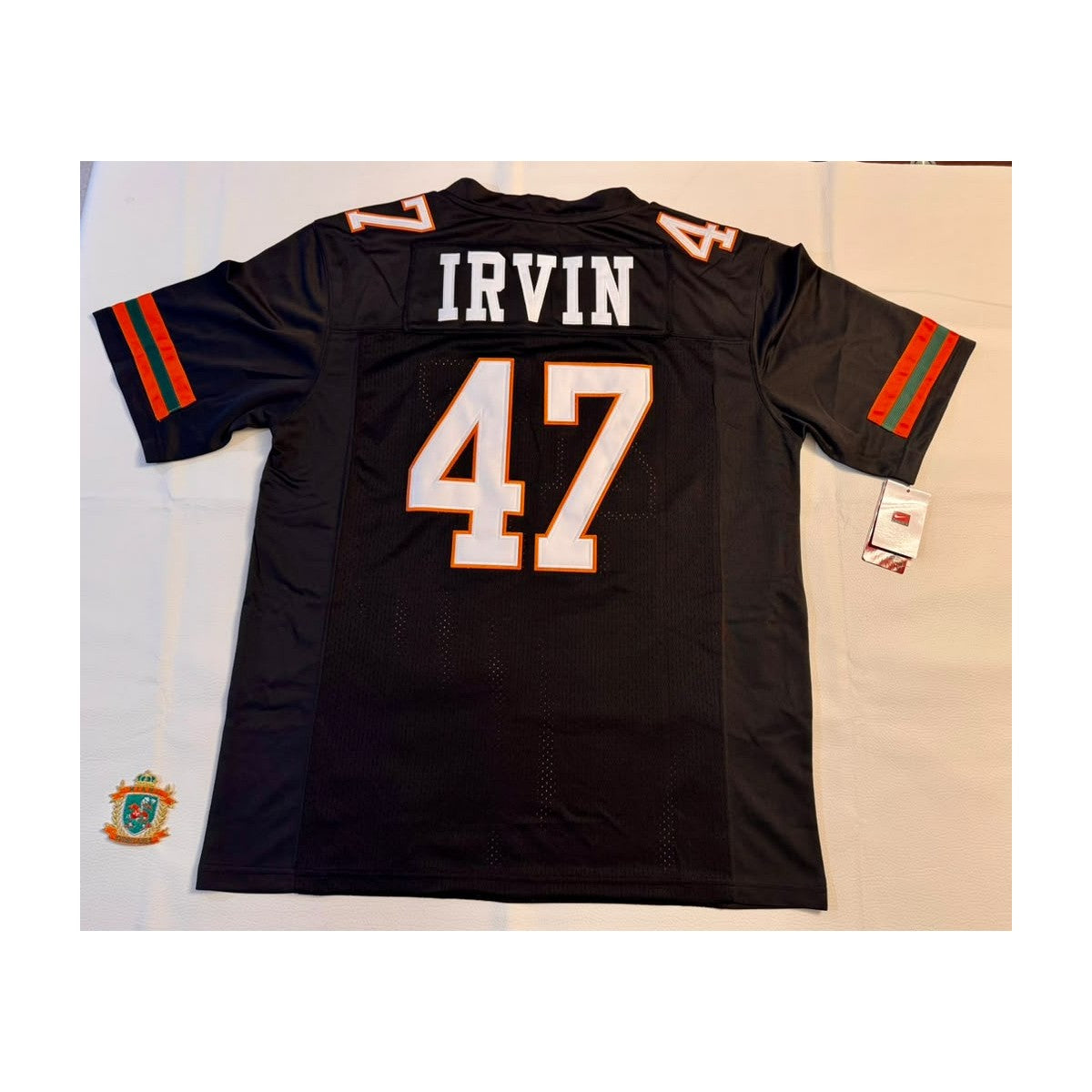 color-black | Michael Irvin black jersey back
