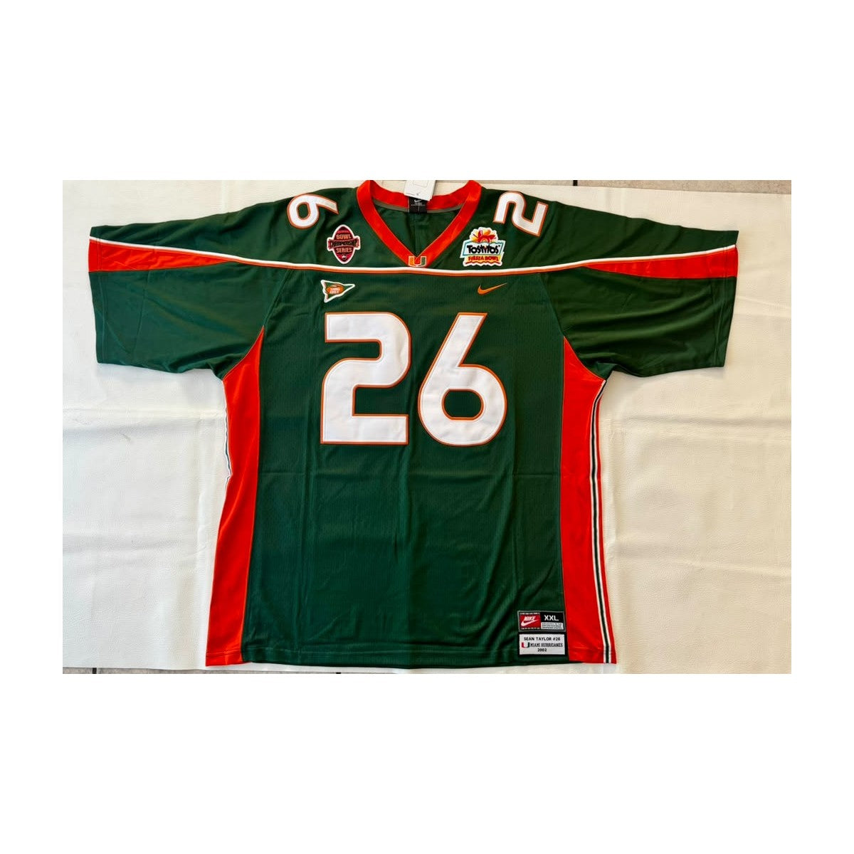 variant-green-bowl-patch | Sean Taylor green Bowl Patch throwback jersey front