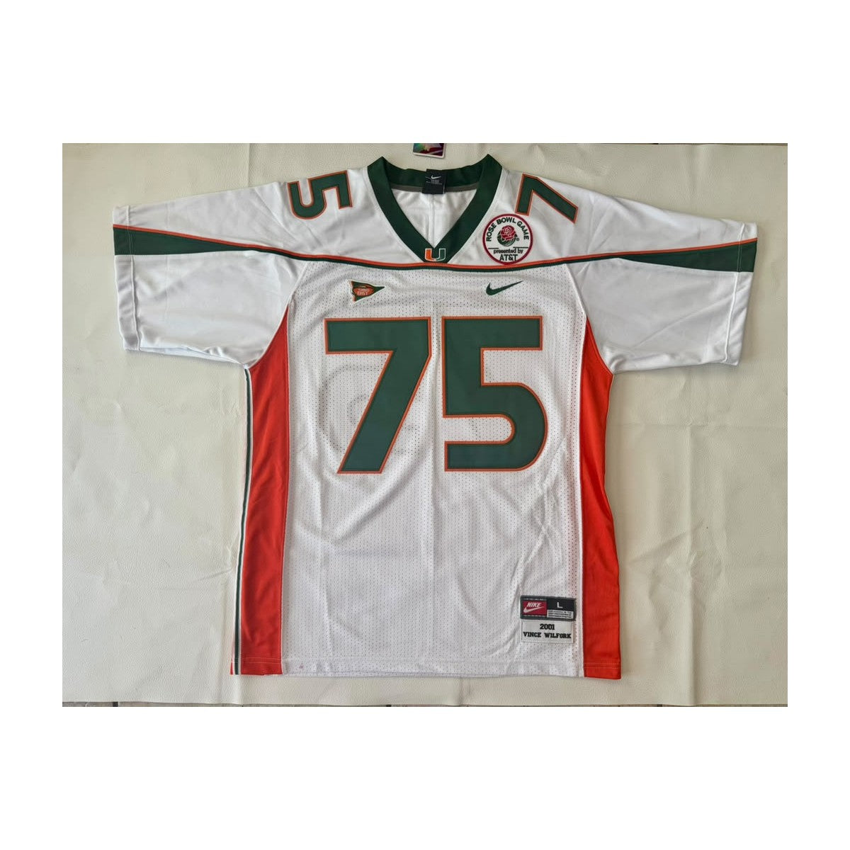 Vince Wilfork #75 Miami Hurricanes Throwback Jersey